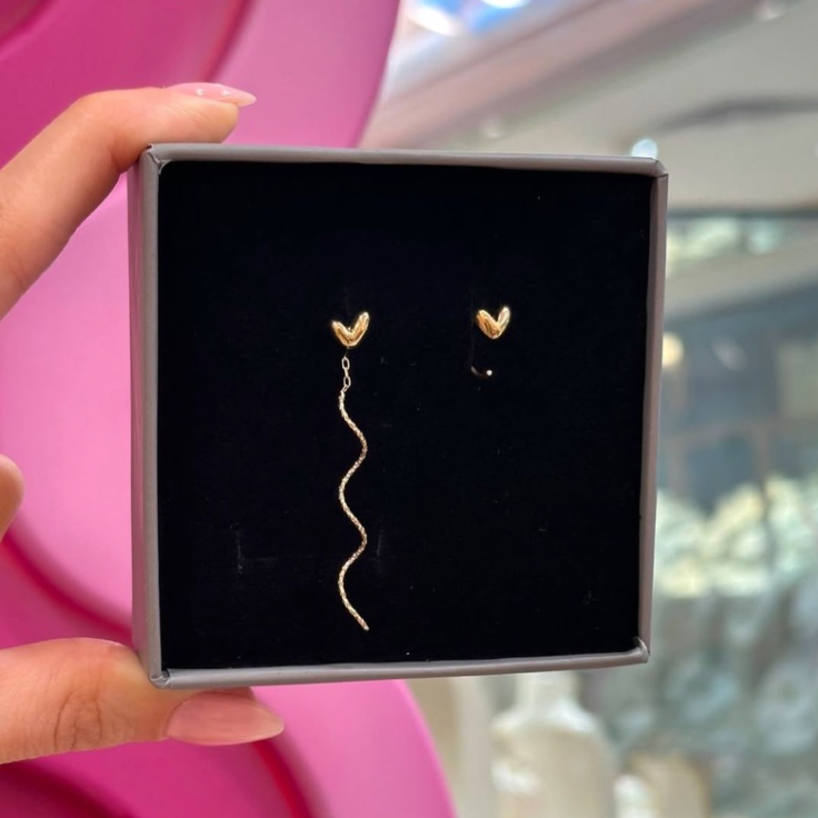 Heart wave earring