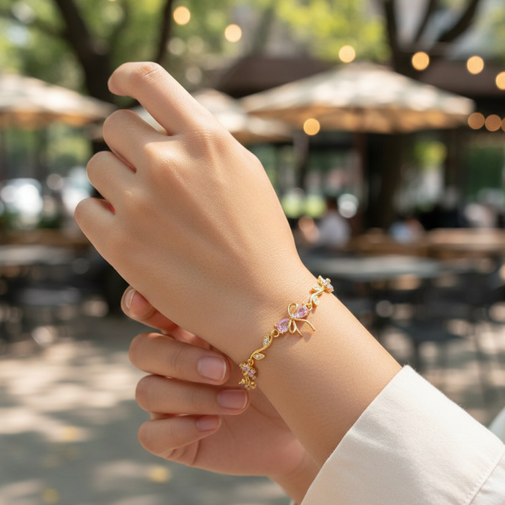 Golden Blush Knot Bracelet