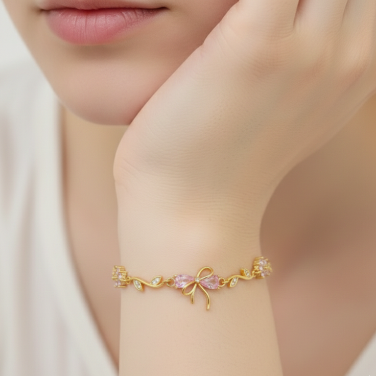 Golden Blush Knot Bracelet