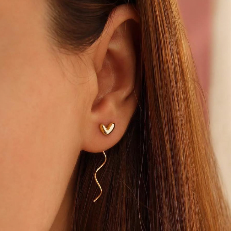 Heart wave earring
