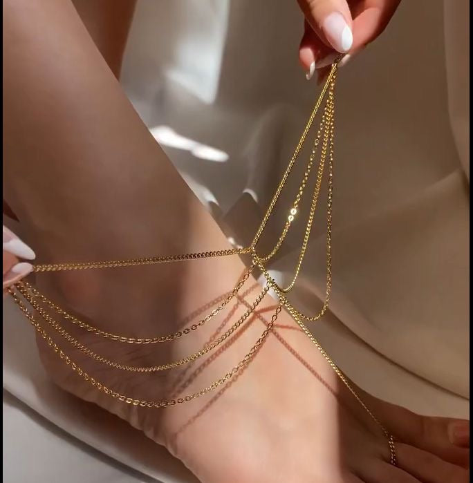 Golden Drape Anklet