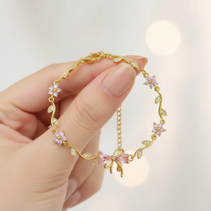 Golden Blush Knot Bracelet