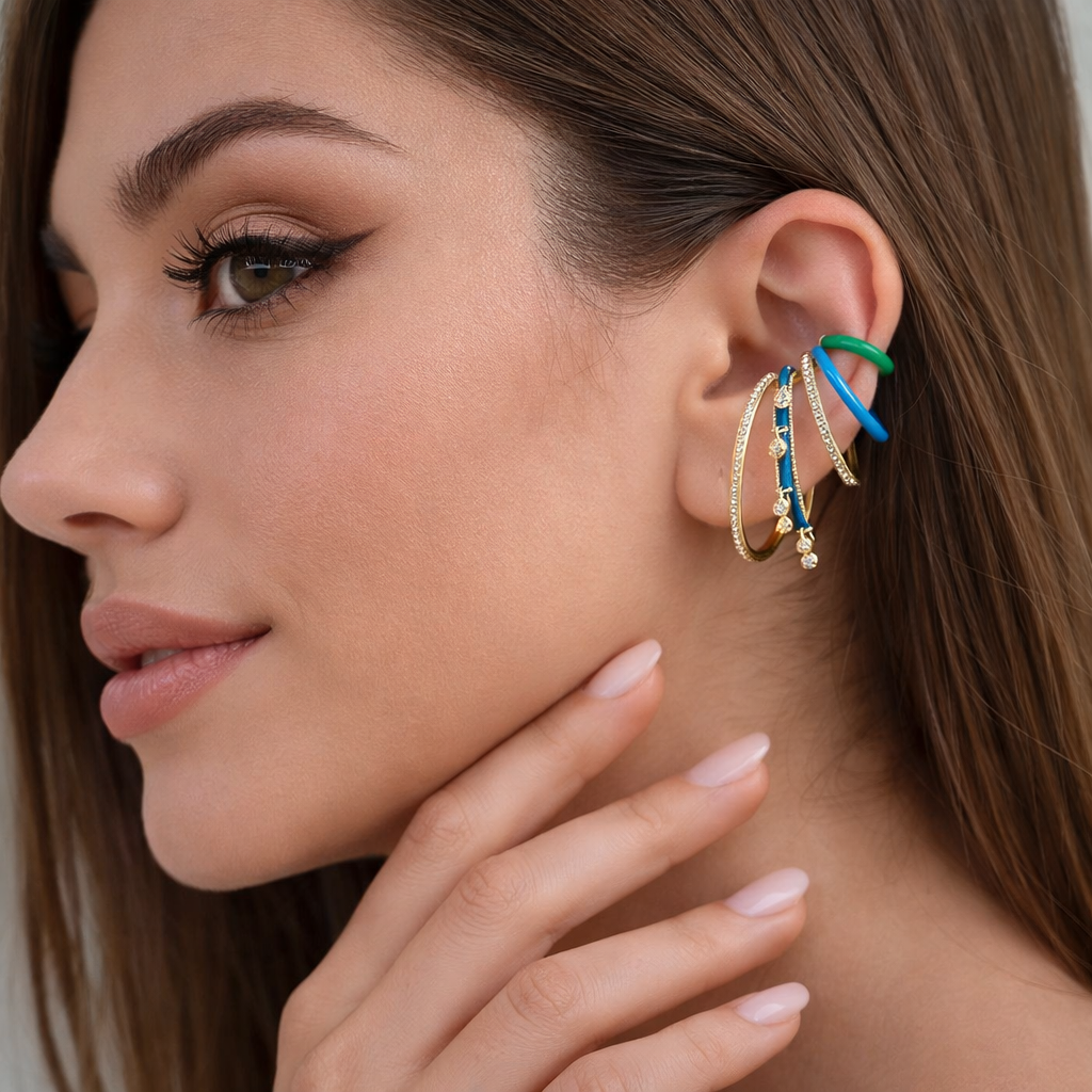 Emerald twist Earcuff